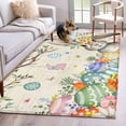 thumbnail image 1 of Area Rug for Living Room, Retro Easter Bunny Non-Slip Indoor Large Carpet for Bedroom/Dining Room, Spring Easter Eggs Floral Botanical Washable Low-Profile Rectangle Floor Runner Rugs - 4 x 6 Ft, 1 of 8