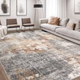 thumbnail image 1 of Area Rug Living Room Rugs - 7x9 Washable Large Soft Indoor Neutral Modern Abstract Low Pile Rug Carpet for Bedroom Dining Room Farmhouse Home Office - Grey Brown, 1 of 8