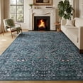 thumbnail image 1 of PLEASOR 5'x7' Area Rug for Living Room, Green Washable Area Rugs with Non-Slip Backing, Boho Floral Vintage Carpets Low Pile for Dining Room, Bedroom, Home Office,Nursery, Apartment,Retro Green, 1 of 10