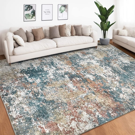 Area Rug Living Room Rugs: Indoor Soft Fluffy Rug Abstract Carpet For Bedroom Kitchen Dining Room Floor Washable Plush Throw Large Accent Rug Home Office Nursery Decor - Multi 4x5ft