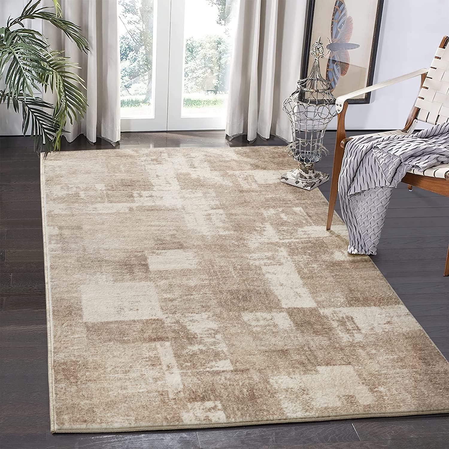 Area Rug Living Room Rugs Indoor Soft Low Shaggy Fluffy Pile Carpet