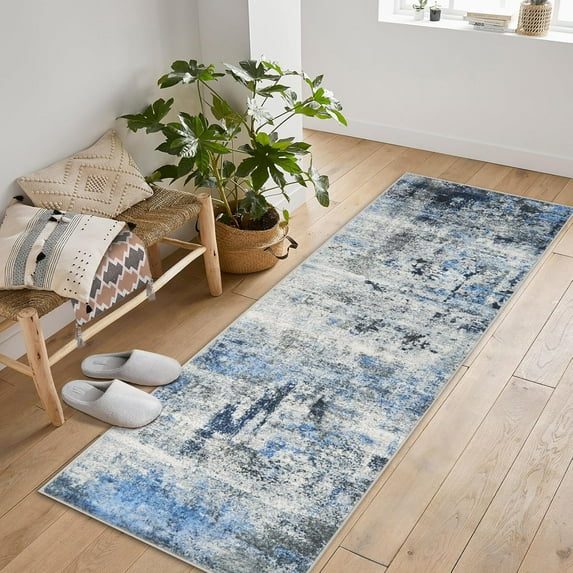 Area Rug Living Room Rugs,Large Soft Indoor Carpet Modern Abstract Rug with Anti-Skid Rubber Backing for Under Dining Table Home Office Bedroom