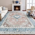 thumbnail image 1 of 6'x9' Area Rugs for Living Room Washable, Pink Vintage Boho Non Slip Rug- Persian Oriental Traditional Farmhouse Carpet for Bedrooms Dining Room, Living Room, Home Office., 1 of 11