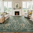 thumbnail image 1 of 8x10 Area Rugs for Living Room, Washable Area Rugs with Non-Slip Backing, Boho Floral Vintage Carpets Low Pile for Dining Room, Bedroom, Home Office, Indoor, Nursery, Apartment., 1 of 12
