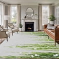 thumbnail image 1 of Area Rug for Living Room, Sage Green Non-Slip Indoor Large Carpet for Bedroom/Dining Room, Summer Botanical Leaves Watercolor Washable Low-Profile Rectangle Floor Runner Rugs - 5 x 7 Ft, 1 of 8