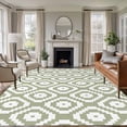 thumbnail image 1 of Area Rug for Living Room, Sage Green White Geometric Non-Slip Indoor Large Carpet for Bedroom/Dining Room, Modern Abstract Art Washable Low-Profile Rectangle Floor Runner Rugs - 5 x 7 Ft, 1 of 8