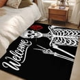 thumbnail image 1 of Area Rug for Living Room, Skeletons Roses Non-Slip Indoor Large Carpet for Bedroom/Dining Room, Horror Minimalism Modern Aesthetic Washable Low-Profile Rectangle Floor Mat Runner Rugs - 3 x 5 Ft, 1 of 7