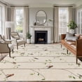 thumbnail image 1 of Area Rug for Living Room, Sparrow Non-Slip Indoor Large Carpet for Bedroom/Dining Room, Spring Birds on The Branches Retro Country Beige Washable Low-Profile Rectangle Floor Runner Rugs - 5 x 8 Ft, 1 of 7