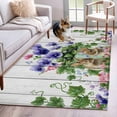 thumbnail image 1 of Area Rug for Living Room, Spring Easter Non-Slip Indoor Large Carpet for Bedroom/Dining Room, Purple Floral Summer Botanical Vintage Washable Low-Profile Rectangle Floor Mat Runner Rugs - 3 x 5 Ft, 1 of 8
