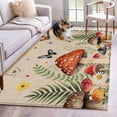 thumbnail image 1 of Area Rug for Living Room, Spring Mushrooms Non-Slip Indoor Large Carpet for Bedroom/Dining Room, Farmhouse Pastoral Botanical Rustic Washable Low-Profile Rectangle Floor Mat Runner Rugs - 2.7 x 5 Ft, 1 of 8
