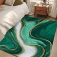 thumbnail image 1 of Area Rug for Living Room, Teal Marble Non-Slip Indoor Large Carpet for Bedroom/Dining Room, Modern Ombre Gold White Abstract Fluid Art Washable Low-Profile Floor Mat Runner Rugs - 2.7 x 5 Ft, 1 of 7