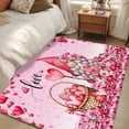 thumbnail image 1 of Area Rug for Living Room, Valentine's Day Non-Slip Indoor Large Carpet for Bedroom/Dining Room, Pink Love Gnomes Roses Ombre Romantic Washable Low-Profile Rectangle Floor Mat Runner Rugs - 2.7 x 5 Ft, 1 of 7