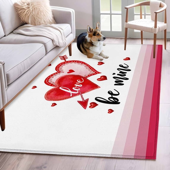 Area Rug for Living Room, Valentine's Day Non-Slip Indoor Large Carpet ...