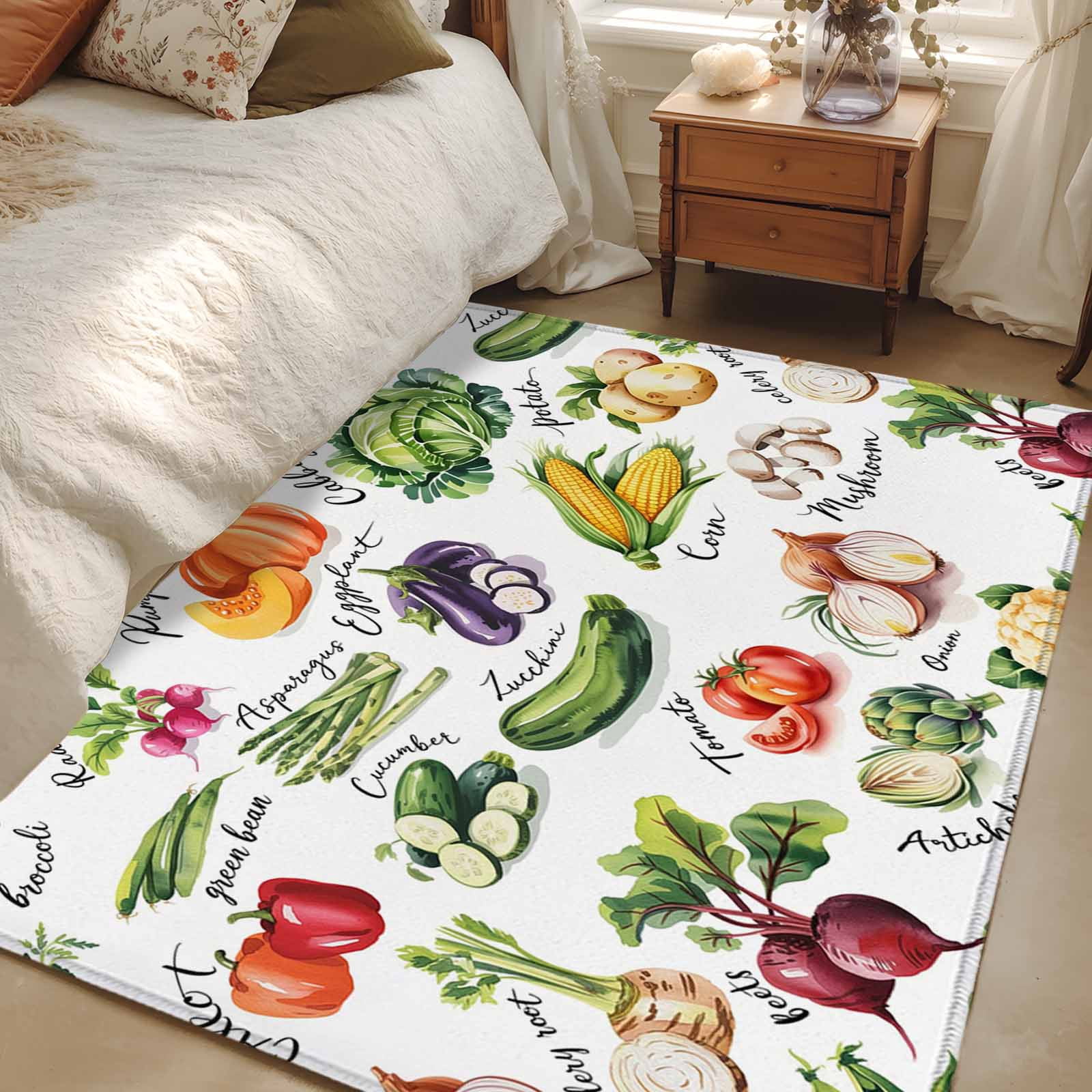 Area Rug for Living Room, Vegetables Non-Slip Indoor Large Carpet for ...