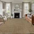 thumbnail image 1 of Area Rug for Living Room, Vintage Brown Non-Slip Indoor Large Carpet for Bedroom/Dining Room, Farmhouse Retro Dark Solid Color Linen Texture Washable Low-Profile Floor Runner Rugs - 6 x 9 Ft, 1 of 7