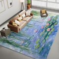 thumbnail image 1 of Area Rug For Living Room, Washable Oil Painting Lotus Pond Printed Rug, Green Rectangle Rugs Non-Slip Carpet For Kitchen, Bedroom, Office, Dining Room Decorative Carpet, 1 of 7