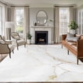 thumbnail image 1 of Area Rug for Living Room, White Golden Marble Non-Slip Indoor Large Carpet for Bedroom/Dining Room, Modern Abstract Art Elegant Washable Low-Profile Rectangle Floor Runner Rugs - 6 x 9 Ft, 1 of 7