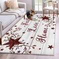 thumbnail image 1 of Area Rug for Living Room, Wooden Grain Non-Slip Indoor Large Carpet for Bedroom/Dining Room, Red Country Texas Star Branches Berry Washable Low-Profile Rectangle Floor Mat Runner Rugs - 3 x 5 Ft, 1 of 8