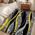 thumbnail image 1 of Area Rug for Living Room, Yellow Black Stripes Non-Slip Indoor Large Carpet for Bedroom/Dining Room, Modern Grey Ombre Abstract Striped Washable Low-Profile Rectangle Floor Mat Runner Rugs - 3 x 5 Ft, 1 of 7