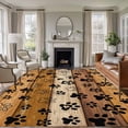 thumbnail image 1 of Area Rug for Living Room, Yellow Brown Non-Slip Indoor Large Carpet for Bedroom/Dining Room, Farmhouse Dog Paw Vintage Washable Low-Profile Rectangle Floor Runner Rugs - 5 x 7 Ft, 1 of 7