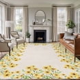 thumbnail image 1 of Area Rug for Living Room, Yellow Daisy Non-Slip Indoor Ex Large Carpet for Bedroom/Dining Room, Spring Summer Rustic Garden Floral Blossom Washable Low-Profile Rectangle Floor Runner Rugs - 8 x 10 Ft, 1 of 7