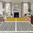 thumbnail image 1 of Area Rug for Living Room, Yellow Non-Slip Indoor Large Carpet for Bedroom/Dining Room, Modern Painting Farmhouse Striped Abstract Art Washable Low-Profile Rectangle Floor Runner Rugs - 6 x 9 Ft, 1 of 8