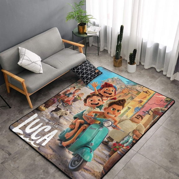 Area Rug Luca Living Room Carpet Bedroom 5x3 Feet Rug Flannel Children Crawling Non-Slip Floor Mat For Kids Playroom Garden Entry Home Decor 60x39 Inch