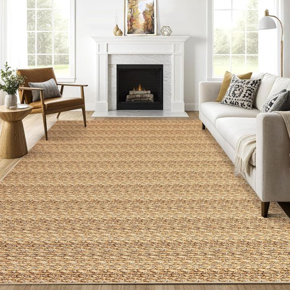 Area Rug,Machine Washable Carpet Indoor/Outdoor,Living Room Rug,Non Slip Non Shedding Backing Area Rug,Print Braided Low Pile Rug for Kitchen Entrance Hallway