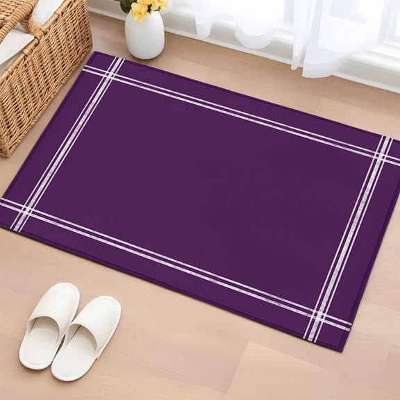 Area Rug Modern Dark Purple Rectangle Area Rugs Washable Rug for Living Room Bedroom Dining Room, Minimalist Style Soft Non-slip Floor Carpet 2x3ft