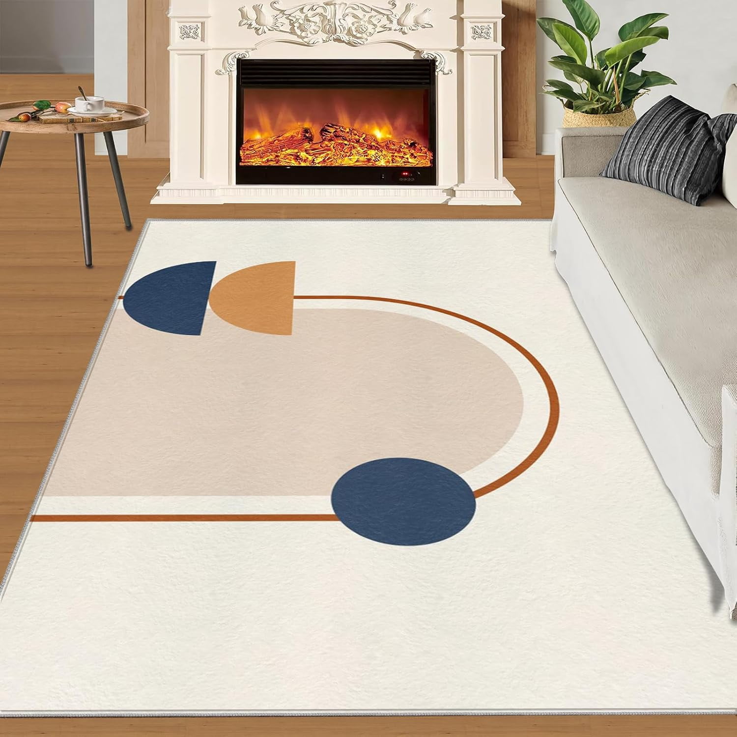 Area Rug Modern Minimalist Inside Front Door Mat, Boho Door Mat