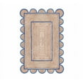 thumbnail image 1 of Area Rug Natural Jute Hand Braided Rug Light Blue Scalloped Runner, 1 of 8