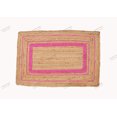 thumbnail image 1 of Area Rug Natural Jute Hand Braided Rug Pink Scalloped Rectangle Rug, 1 of 5