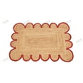 thumbnail image 1 of Area Rug Natural Jute Hand Braided Rug Red Scalloped, 1 of 5