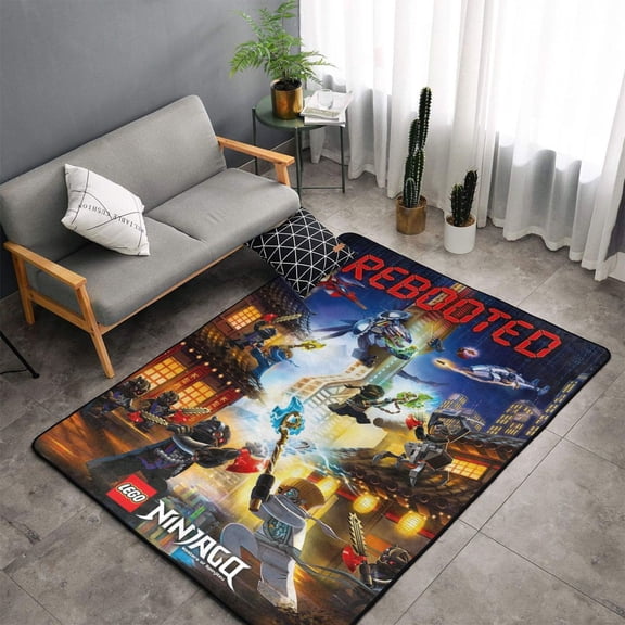Area Rug Ninjago Cartoon Washable Cover Floor Rug Carpets Bathroom Decorations For Kids Playroom Garden Entry Home Decor 60x39in