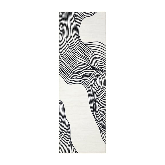 Area Rug Non-Slip Machine Washable – Modern Faux Wool Floor Carpet, Low Pile Foldable Soft Print Accent for Living Room Bedroom Dining Room