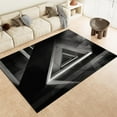 thumbnail image 1 of Area Rug Non-Slip Rug, Abstract Geometric Triangles Print Carpet, Machine Washable Black Rugs For Living Room Non-Shedding Floor Carpet Rugs For Bedroom Dining Room 4x6ft, 1 of 6