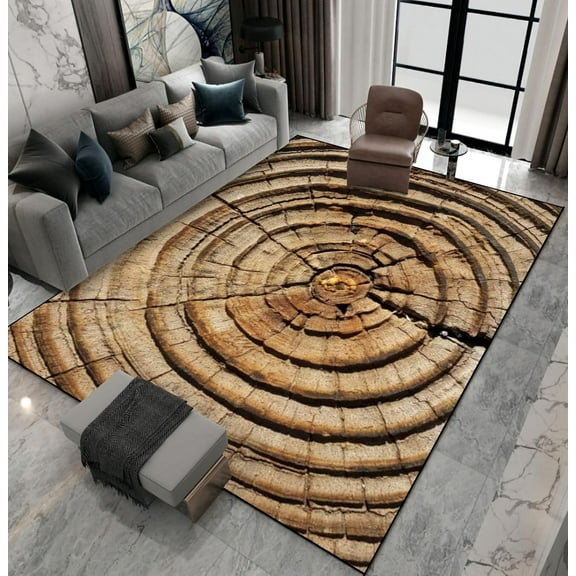 Area Rug Non-Slip Rug Close Up Rings Tree Trunk Indoor Outdoor Living Room Bedroom Carpet Home Decor Doormat Yoga Mat Patio Floor Mat 1x2ft