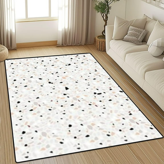 Area Rug Non-Slip Rug Terrazzo Seamless Pattern Pastel Colors Marble Indoor Outdoor Living Room Bedroom Carpet Home Decor Doormat Yoga Mat Patio Floor Mat 1x2ft
