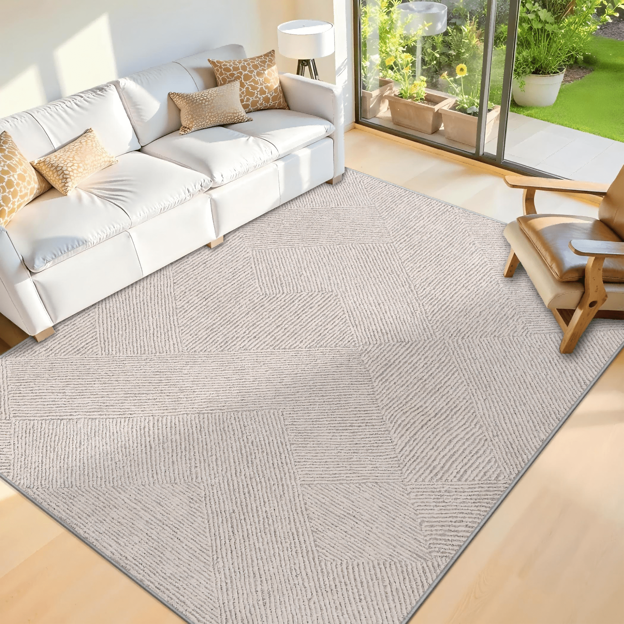 Area Rug with Non-Slip Synthetic Latex Backing, Foldable Portable ...