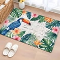 Area Rug Orange Pink Flower Green Leaf Rectangle Area Rugs Washable Rug ...