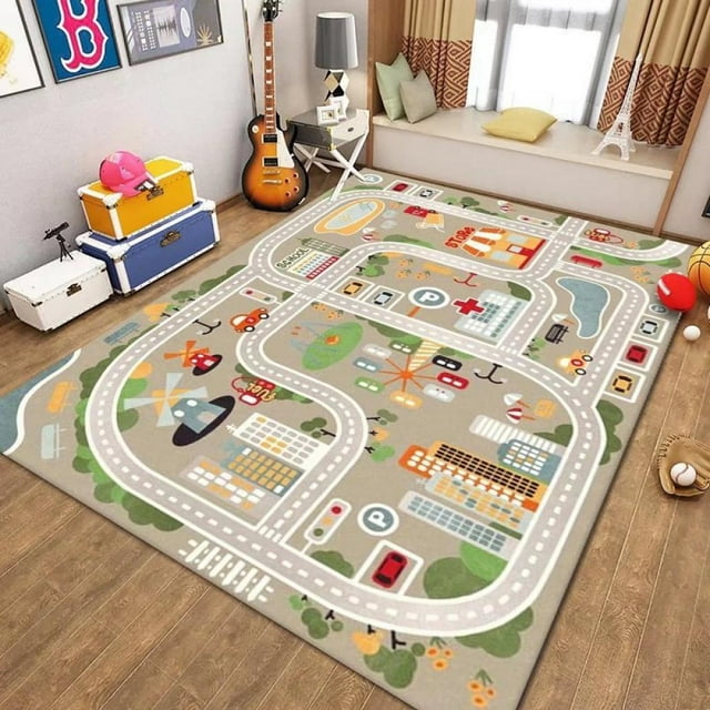 Area Rug for Playroom Car Road Map Rugs Play Numbers Rugs Thicken