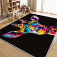 Area Rug Rectangle Carpet, Animal Painting Giraffe Machine Washable Rug