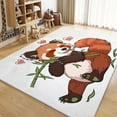 Area Rug Rectangle Carpet, Animal Painting Red Panda Machine Washable