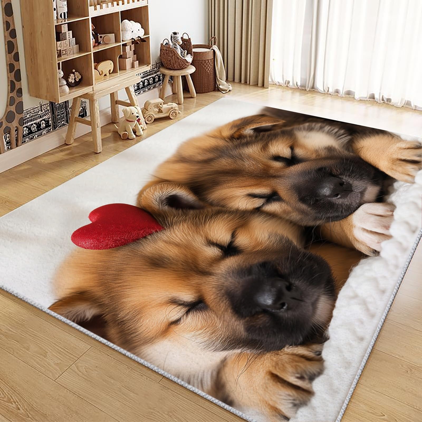 Area Rug Rectangle Carpet For Living Room, Animal Print Love