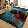 thumbnail image 1 of Area Rug Rectangle Carpet For Living Room, Gothic Architecture Grim Reaper Machine Washable Rug, Stain Resistant Non Slip Black Rug For Bedroom Kitchen, 1 of 6
