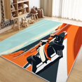Area Rug Rectangle Carpet, Painting Art Racing Machine Washable Rug For