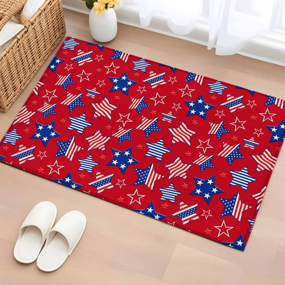 Area Rug Red Independence Day Rectangle Area Rugs Washable Rug for Living Room Bedroom Dining Room, 250th Anniversary Patriotic Soft Non-slip Floor Carpet 2x3ft