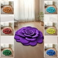 thumbnail image 1 of Area Rug Rugs for Living Room 3 D Flower Mat 23.62x23.62 in Soft Carpet Non-Slip Machine Washable,Quick Dry & Absorbent Rugs Area Carpet Dining Room Home Bedroom Carpet Floor for Home Decor, 1 of 7