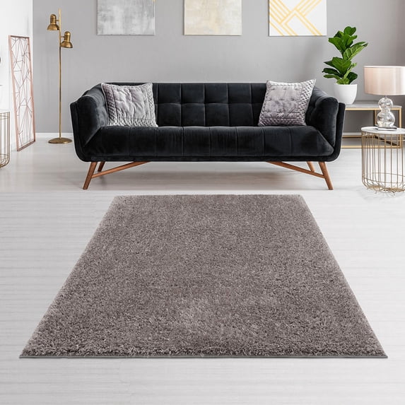 Area Rug, Shag, Grey, 5x7', Soft Pile For High Traffic, Easy Cleaning With Vacuum Shag , High-traffic Gratifying, To Clean By Spot