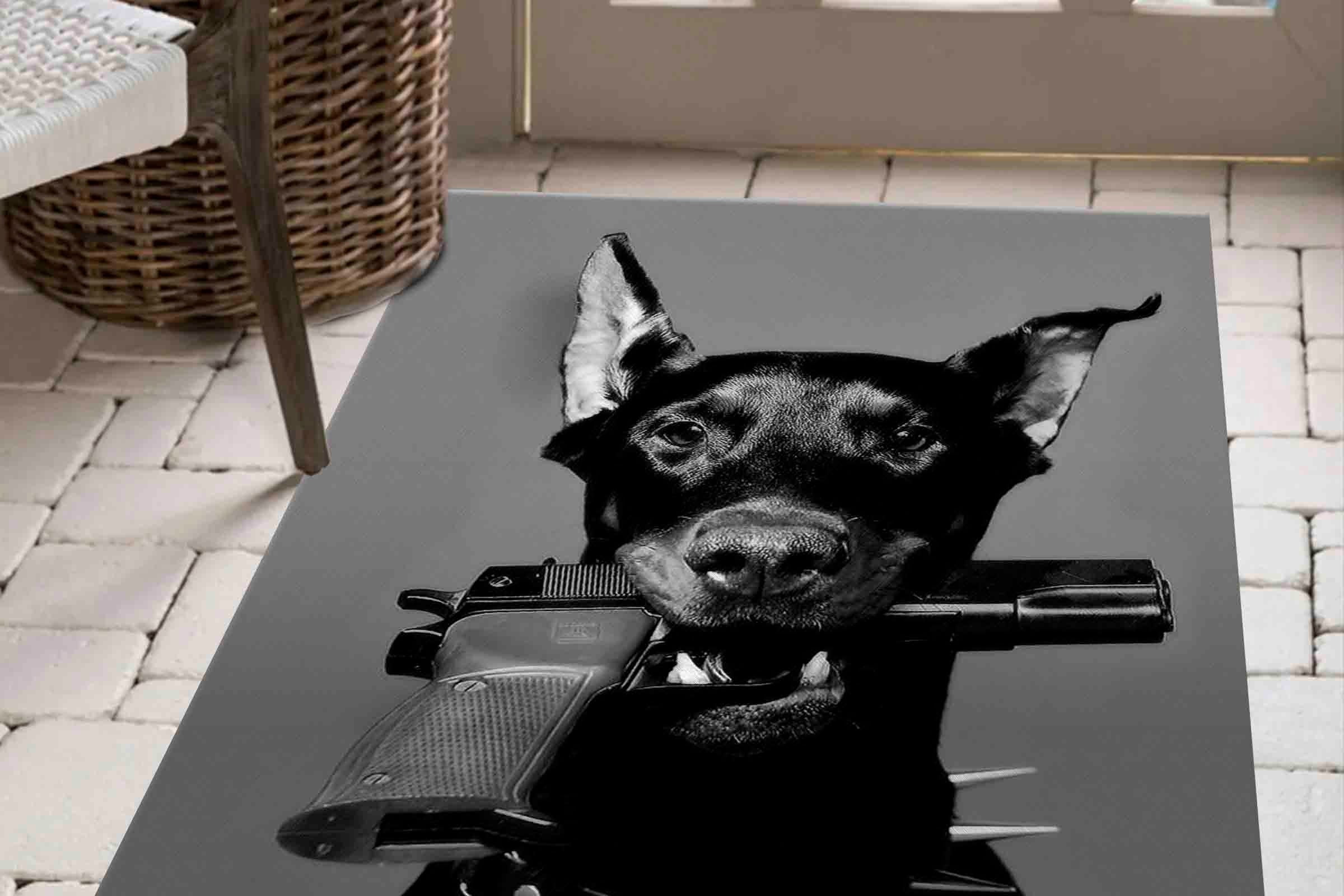 Gun Welcome Rug Area Rug, Soft Rugs, Black Dog And Gun Rug, Gun Rug, Step Rug, Popular ...